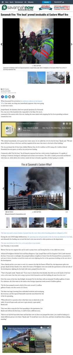 Savannah Now — Joseph Bandy, the battalion chief, talks about their FireStorm 50.