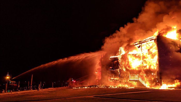 Massive fire in Perryville, MD, with .