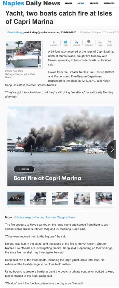 Isle of Capri Marina fire