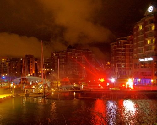 The Victoria Fire Department responded to a fire at a marina in front of the Coast Harbourside Hotel in James Bay on Saturday, Jan. 27, 2018.